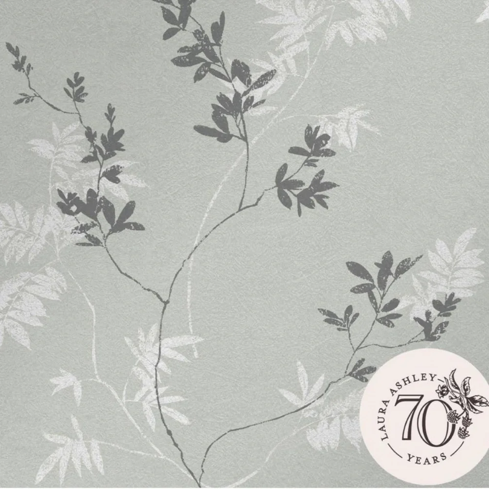 Laura Ashley Wallpaper Mari Mineral Green, 1 roll, Pattern 119840 Batch 007, New